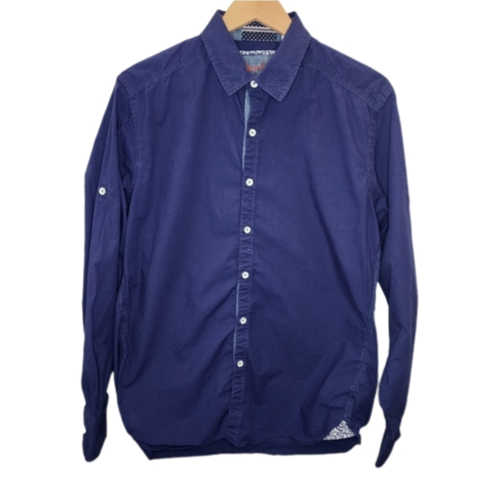 Robert Graham Men's Large Navy‎ Blue Long Sleeve Collared Button Up Shirt